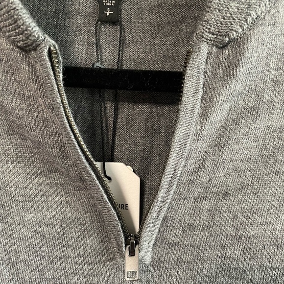 NWT Express Merino Wool Blend quarter zip gray sweater. Size Small - Picture 4 of 6
